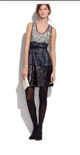 NWT Madewell Broadway & Broome Mini Dress Womens Silver Black Navy Sequin Tank 4