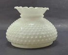 * vtg student  lamp shade Hobnail Flared Ruffled Top - Milk Glass 7" fitter
