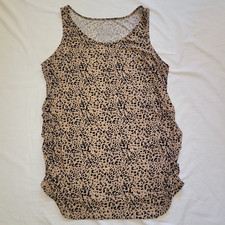 Time and Tru XL (16-18) Beige/Black Leopard Print Sleeveless Maternity Tank