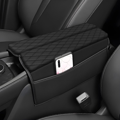 Nissan Rogue Armrest Console Cover Set 2021-2026 Leather Black with Pockets