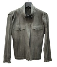 ISSEY MIYAKE PLEATS PLEASE Zip Up Full Zip Domestic Y2K Made in Japan OLIVE Oliv