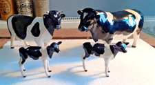 BESWICK FRESIAN COW FAMILY - BULL (CH CHB), COW (CH CL), 2 CALVES - VGC