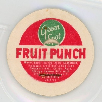 Milk Bottle Cap - Fruit Punch Drink - generic cap - 1 7/16'' - Green Spot