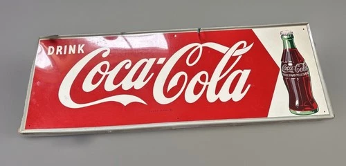 vintage Coca-Cola themed string light set Coke Bottles & 32” Long Metal Sign