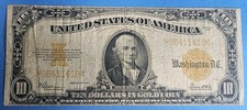 1922 $10 Gold Certificate Note Bill Fr. 1173 Very Fine VF Problem Free