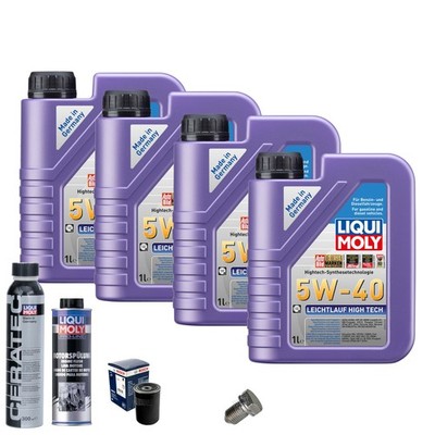 Motoröl 5W40 LIQUI MOLY 4L+BOSCH Ölfilter+Spülung+Cera Tec+Ölablassschraube