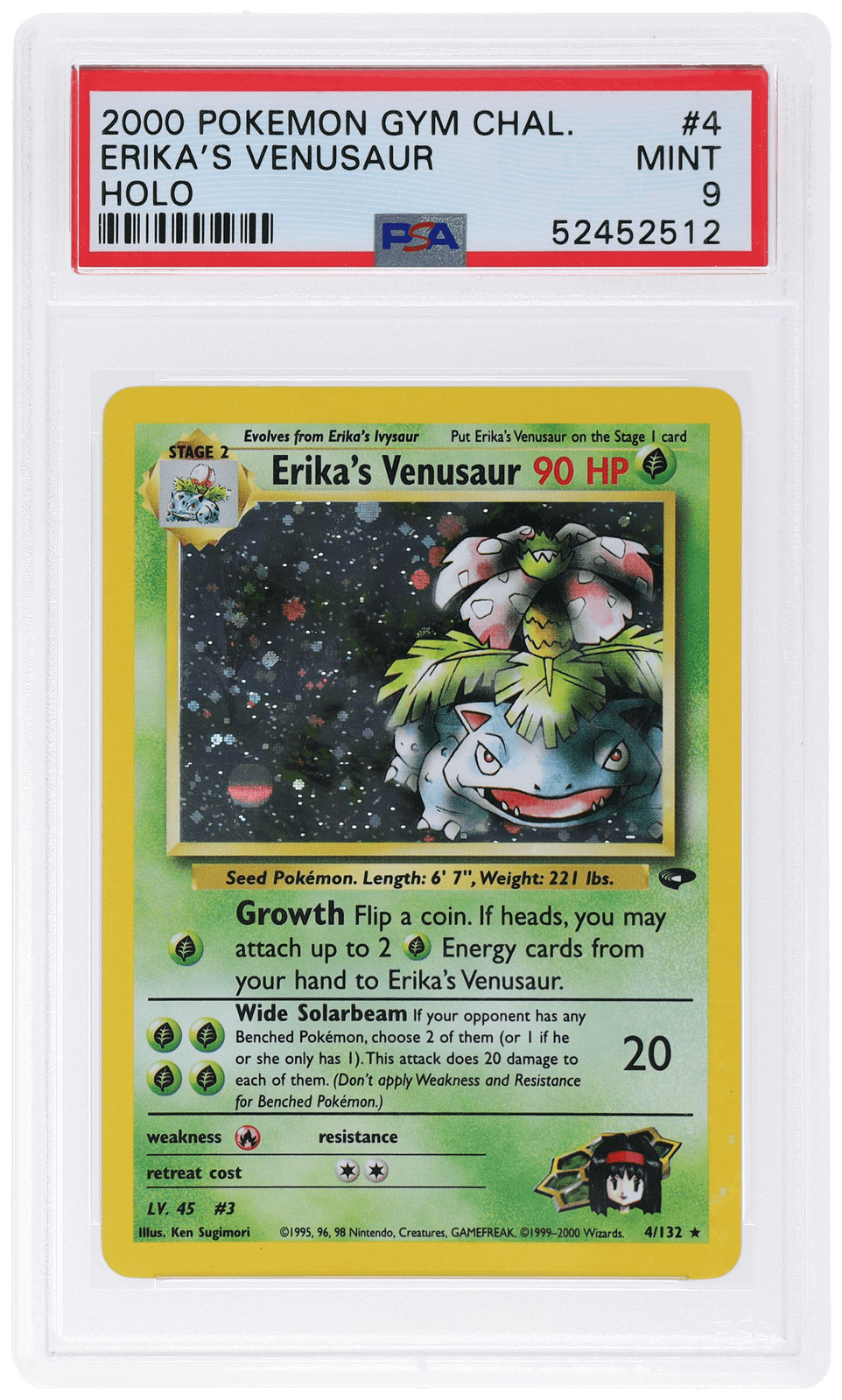 2000 Pokemon Gym Challenge Erika's Venusaur Holo #4 PSA 9