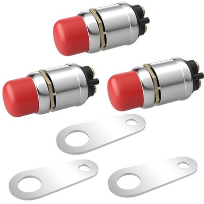 3 PCS Push Button Starter Switch 12V 50A, Waterproof Momentary Start Switch f...