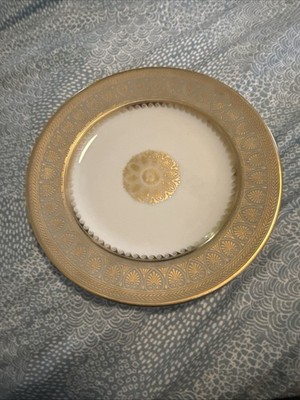 1737 Ancienne Manufacture Royale de Limoges Recamier Elysee France Plate 6.5Gold