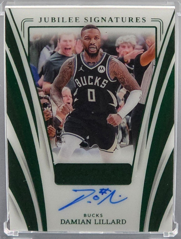 🔥 DAMIAN LILLARD 2023-24 Immaculate Jubilee Auto Green 2/5🦌Milwaukee Bucks 🔥