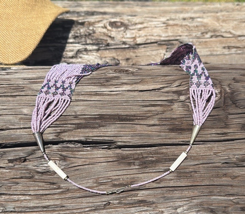 Purple Beaded Multiple Strand Statement Earring S… - image 6