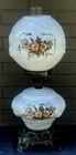 Vintage GWTW Milk Glass Pheonix Lamp Co. Embossed Roses Lamp