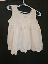 Infant Girl Petticoat Slip Pink Lace Trimmed Cotton Vintage Size 9-12 Months 