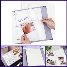 Photo Album Refill Pages for 3 Ring Binder, 60 Pages 9 x 11 Inch Self Adhesive