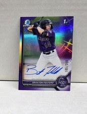 BRAXTON FULFORD 2022 Bowman Chrome PURPLE REFRACTOR ~ Rockies 1st RC AUTO /250