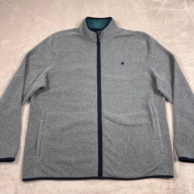 Brooks Brothers 1818 Jacket Mens Size XXL 2XL Gray Fleece Mock Neck Full Zip - Image 1 of 4