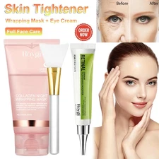 Collagen Peel-off Mask & Retinol Eye Cream Facial Firming Tightening Brightening