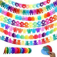 Bunt Girlande Papier Deko 7 StüCk VierbläTtriges Kleeblatt Girlanden, 3 M