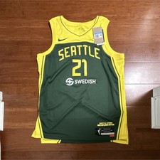 Nike Seattle Storm WNBA Jersey #21 Canada Green Yellow Size Medium
