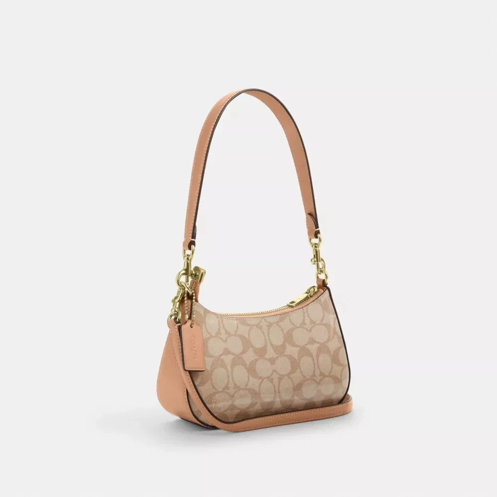 ❤️ Mini borsa a tracolla Coach Teri 2 vie tela firmata CAJ93 Beachwood JPN nuova