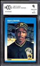 Barry Bonds Rookie Card 1987 Fleer #604 BGS BCCG 9 (holder issue). rookie card picture