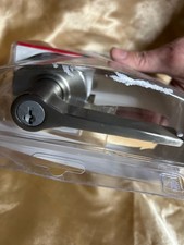 Kwikset Keyed Entry HOLLIS LEVER set SATIN NICKEL