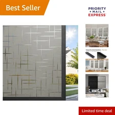 Frosted Window Privacy Film - Taupe Static Cling for Elegant Sun Protection