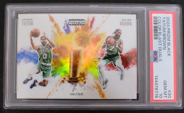 2024 Panini Prizm Black Color Blast Duals #20 Jaylen Brown Jayson Tatum PSA 10