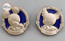 Twisted Wonderland Badge Bins Mickey & Grimm Pins Set "Disney Twisted Wonderl...