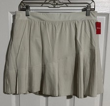 Spanx Yes, Pleats Skort White Cloud Beige Women s Skirt Size XL NWT