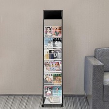 Literature Stand Brochure Floor Rack Magazine Catalog Display Holder 6 Shelves