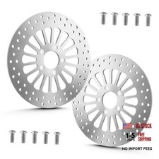 Silvery 11.8" Front Brake Rotors With Bolts Fit for Harley 2 Front Rotor