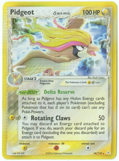 Pokemon Card - Holon Phantoms 14/110 - PIDGEOT (holo-foil) - NM/Mint