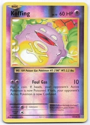 Koffing 50/108 Uncommon Evolutions Pokemon Reverse Holo Near Mint