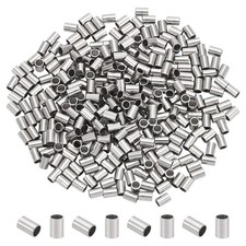 About 300Pcs Stainless Steel Tube Spacer Beads Column Crimp Beads Tiny Metal ...