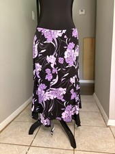 Y2K Fairycore Asymmetrical Purple And Black Whimsygoth Midi Skirt
