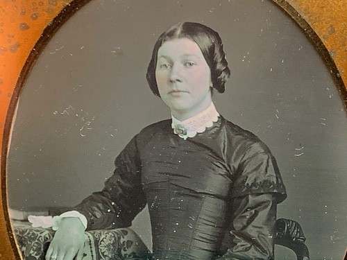 c 1855 Pretty CRYSTAL CLEAR Young Woman 6th Plate DAGUERREOTYPE PHOTO Antebellum - Picture 11 of 12