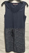 Tommy Hifiger Womens Blue Cotton Top Floral Bottom Summer Dress Med Size CL0