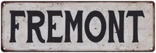 FREMONT Vintage Look Rustic Metal Sign City State 106180041111