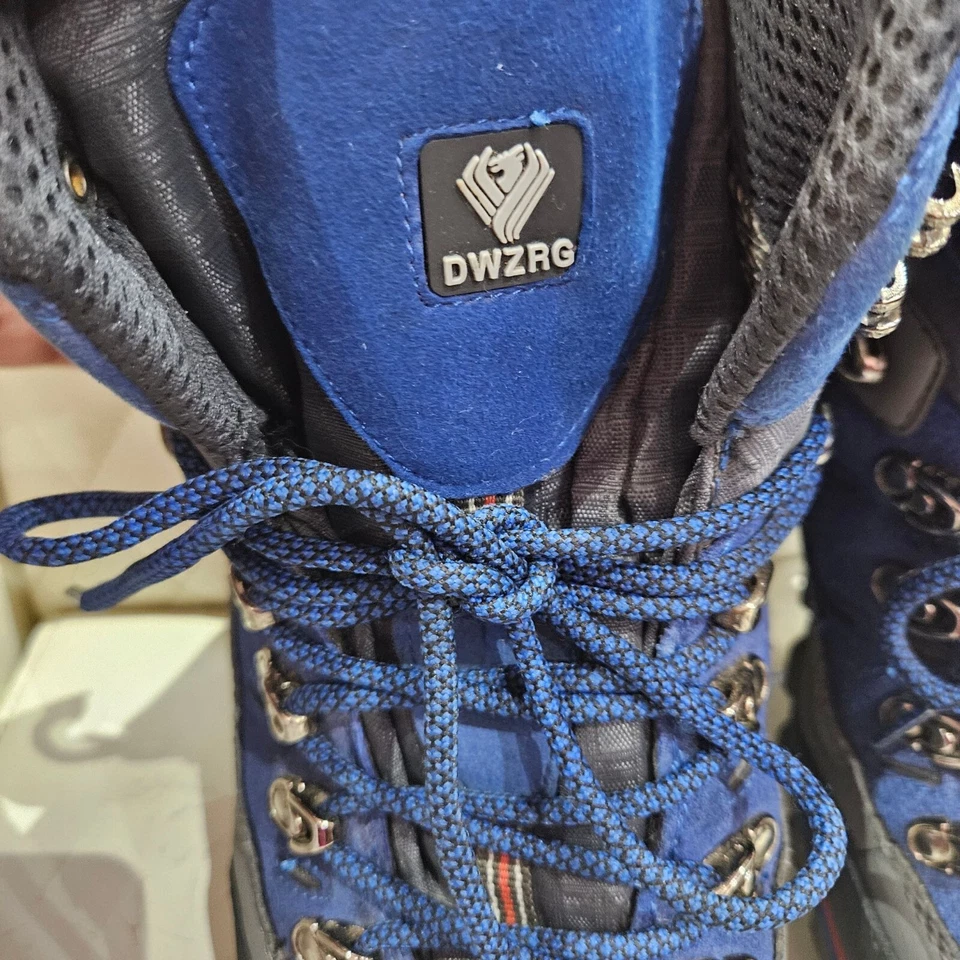 Botas de senderismo DWZRG para hombre al aire libre talla 46 azul y gris diseño duradero con cordones Foto 2 de 4
