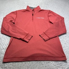 Cutter & Buck 1/4 Zip Pullover Red Mock Neck Mens Size Large L DryTec