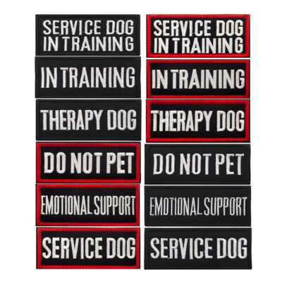 Servicehundeweste Aufnäher Klettverschluss Training Therapy Emotional Support