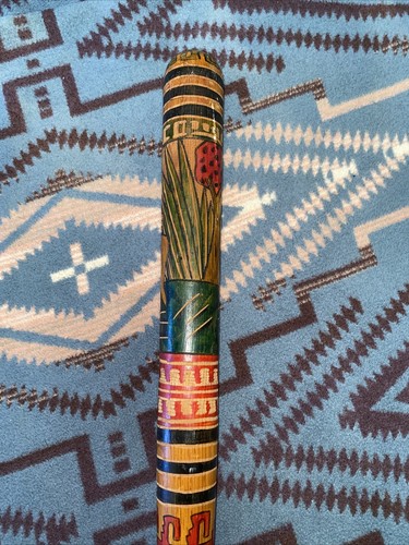 Bate de béisbol vintage antiguo arte popular Acapulco México madera tallada años 70 raro - Imagen 8 de 12