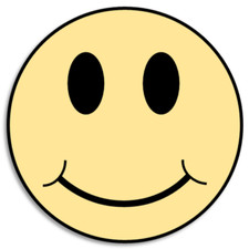 Pastel Yellow Smiley Face - 10 Pack Circle Stickers 3 Inch - Smile Happy