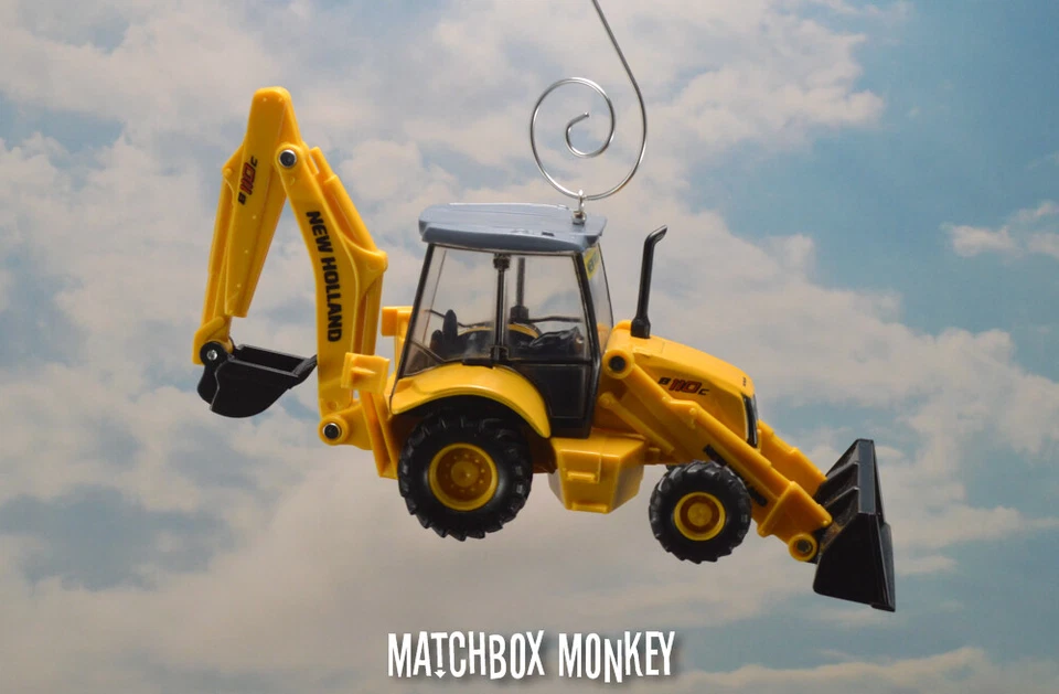 Custom New Holland B110C Front Loader Backhoe Christmas Ornament Deere CAT Deere - Image 4 of 4