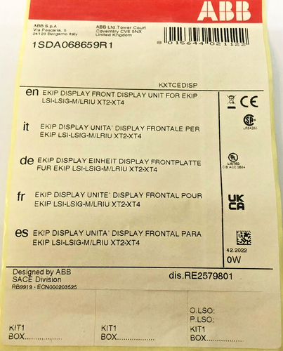 NEW ABB EKIP DISPLAY S/N:1SDA068659R1 LSI-LSIG-M/LRIU XT2-XT4 FAST SHIP - Picture 3 of 10
