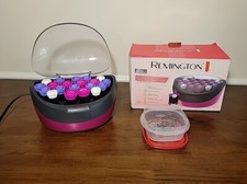 REMINGTON H-5600 20 Rollers Velvet Hot Curlers Wax Core w/ Clips In Box TESTED