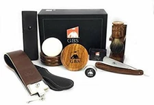 GBS Men’s Luxury Shave Ready Wood Straight Razor Shaving Set 9 Pcs