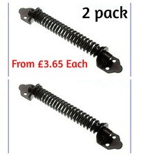 2 x GARDEN GATE DOOR CLOSER SPRING fully  Adjustable 8" or 10" Black powder coat