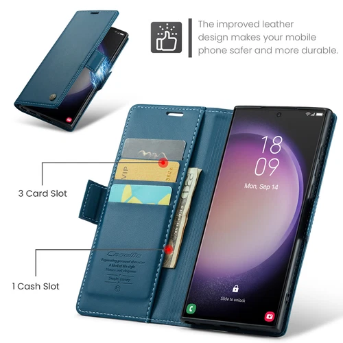 Custodia telefono in pelle PU per Samsung S24 S23 S22 S21 S20 slot scheda supporto pieghevole - Foto 24 di 66